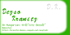 dezso kranitz business card